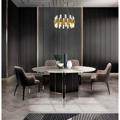Satin Brass Iron Chandelier With Clear Glass Shades