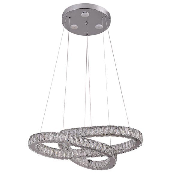 Clear Crystal Double Twisted Ring LED Chandelier