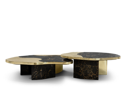 Ophelia Portoro Marble & Gold Center Table
