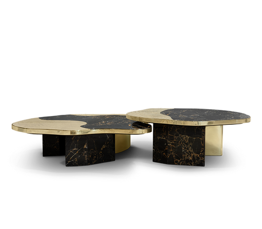 Ophelia Portoro Marble & Gold Center Table
