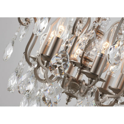 Clear Hanging Crystals with Metal Frame Chandelier