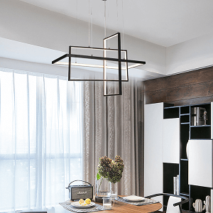 Matte Black Metal Frame LED Floating Box Light by Bethel International