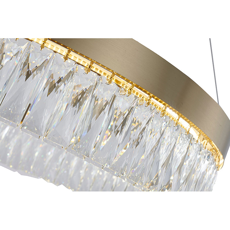 Round Gold LED Crystal Chandelier