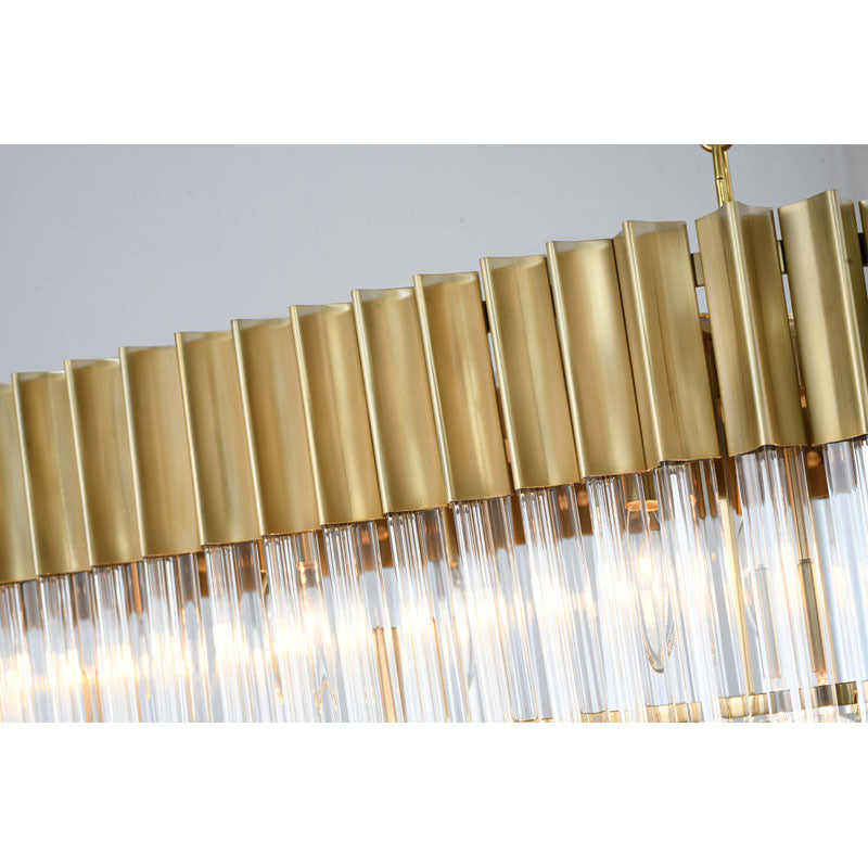 Oval Chandelier With Clear Hanging Crystals