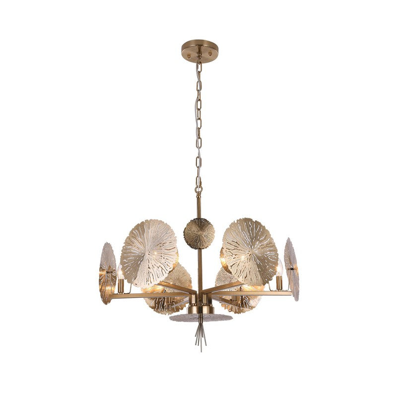 Copper Metal Leaf Petal Chandelier