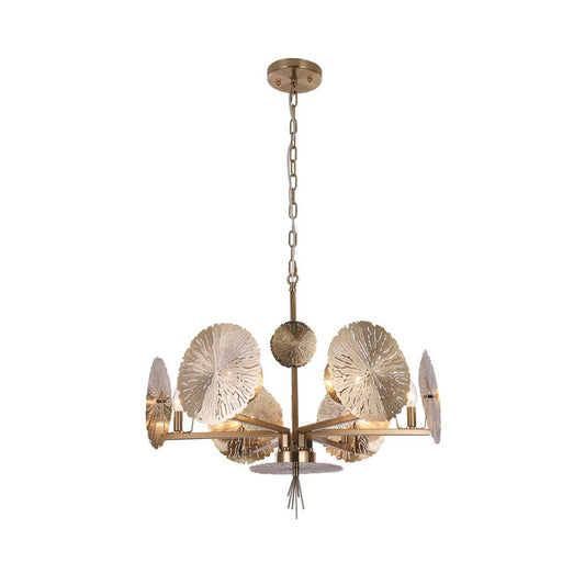 Copper Metal Leaf Petal Chandelier