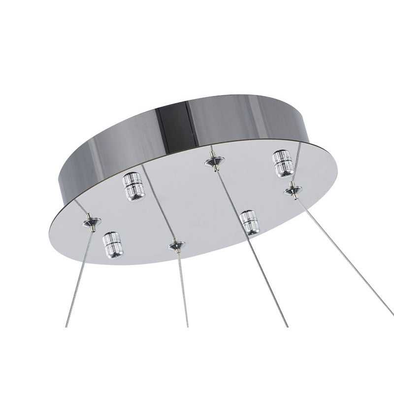 Chrome LED Chandelier with Hanging Crystals