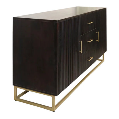 Ebony Stain and Gold Sideboard in Solid Mango Mood