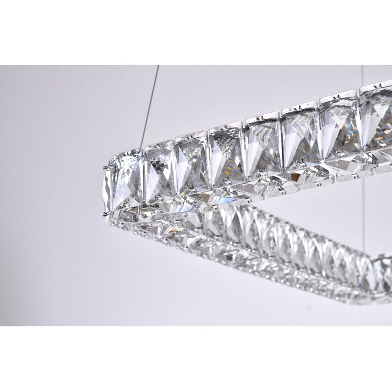 Chrome Square Crystal LED Chandelier