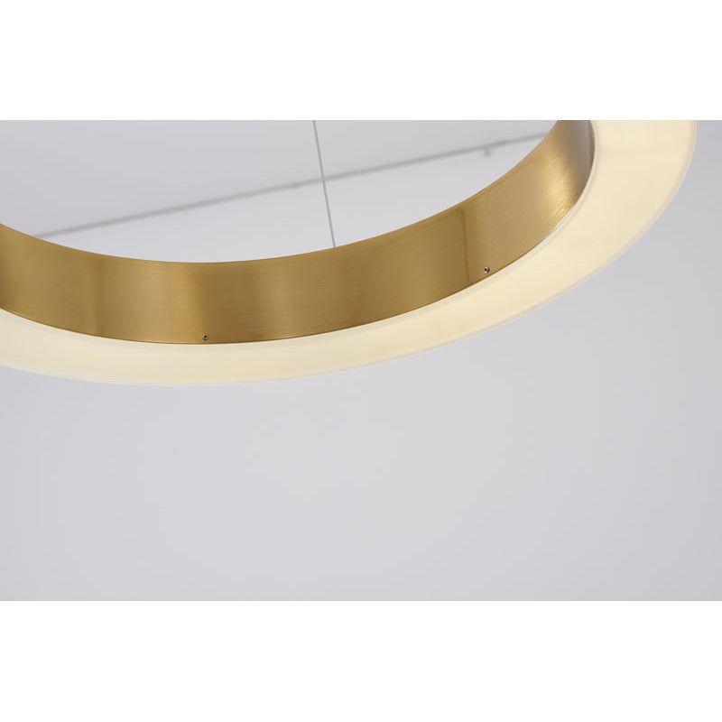 1-Light Gold LED Chandelier with Acrylic Bottom Lens