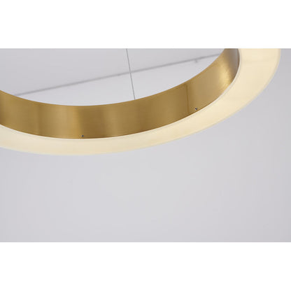 1-Light Gold LED Chandelier with Acrylic Bottom Lens