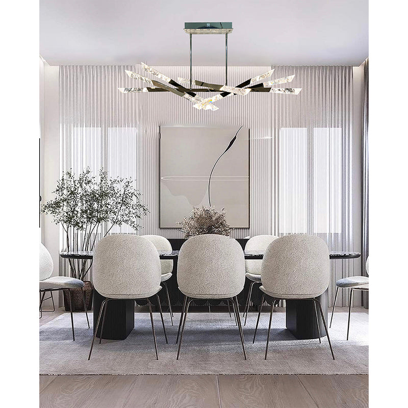 LED Chandelier With Clear Snowflake Crystals