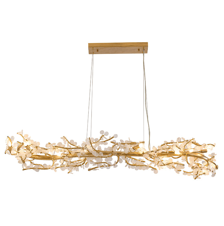 Gold Aluminum Chandelier With Clear Glass