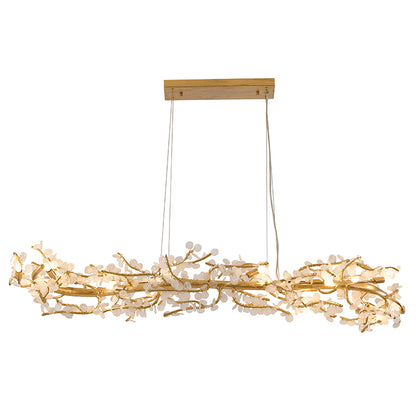 Gold Aluminum Chandelier With Clear Glass