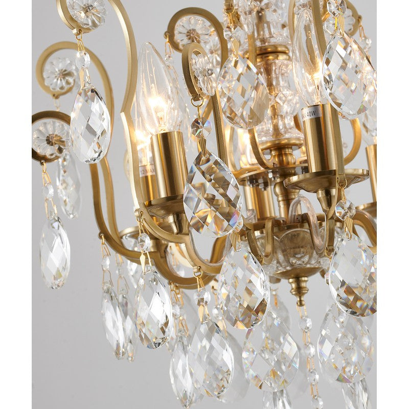 Clear Hanging Crystals with Metal Frame Chandelier