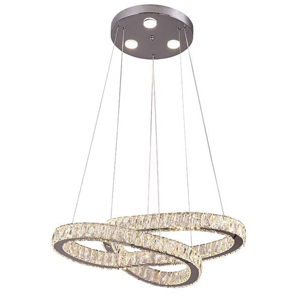 Clear Crystal Double Twisted Ring LED Chandelier