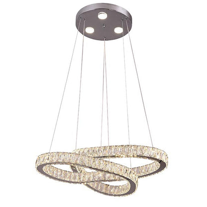 Clear Crystal Double Twisted Ring LED Chandelier
