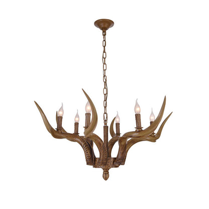 Faux Natural Horn Color Antelope Chandelier