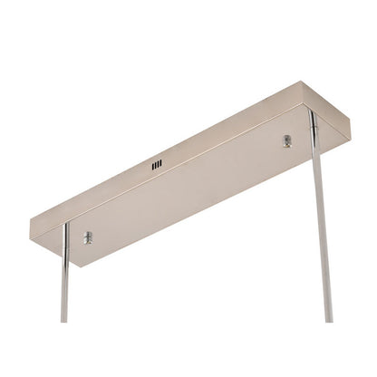 Rectangular Chrome Chandelier with Clear Crystal