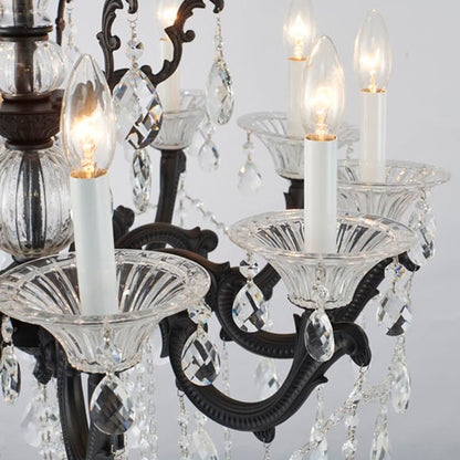 Satin Black 10-Light Crystal Chandelier
