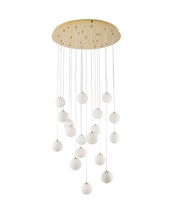 Brass Stainless Steel Chandelier With Alabaster Pendants