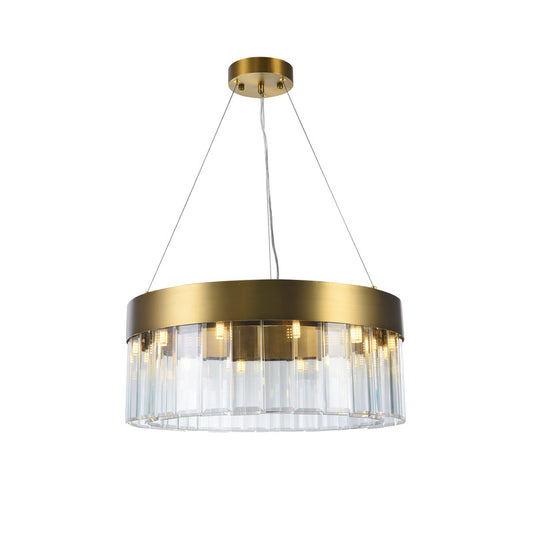 Round Chandelier With Clear Crystal Hanging Drops