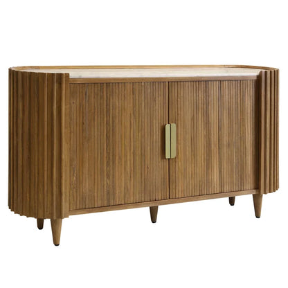 Racetrack Cabinet Mango Wood Sideboard with Tambour Doors