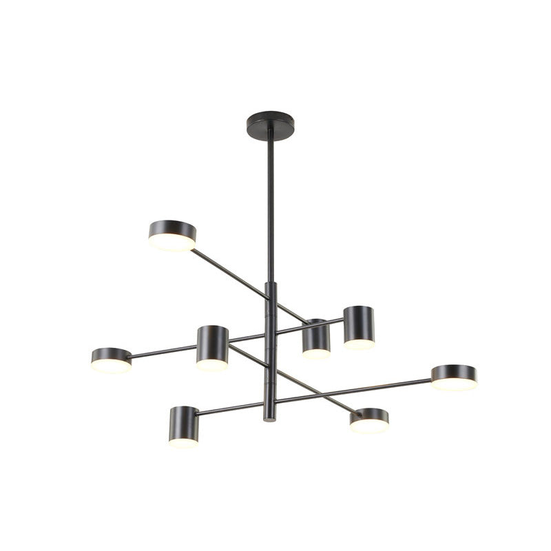 Four Tier Black Metal LED Ceiling Fixture With White Diffusers