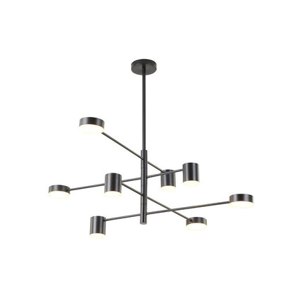 Four Tier Black Metal LED Ceiling Fixture With White Diffusers