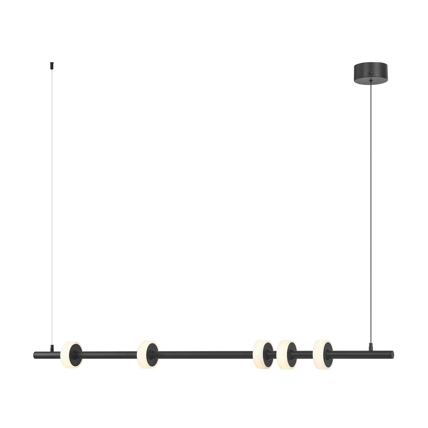 Aluminum And Spanish Alabaster Black Chandelier