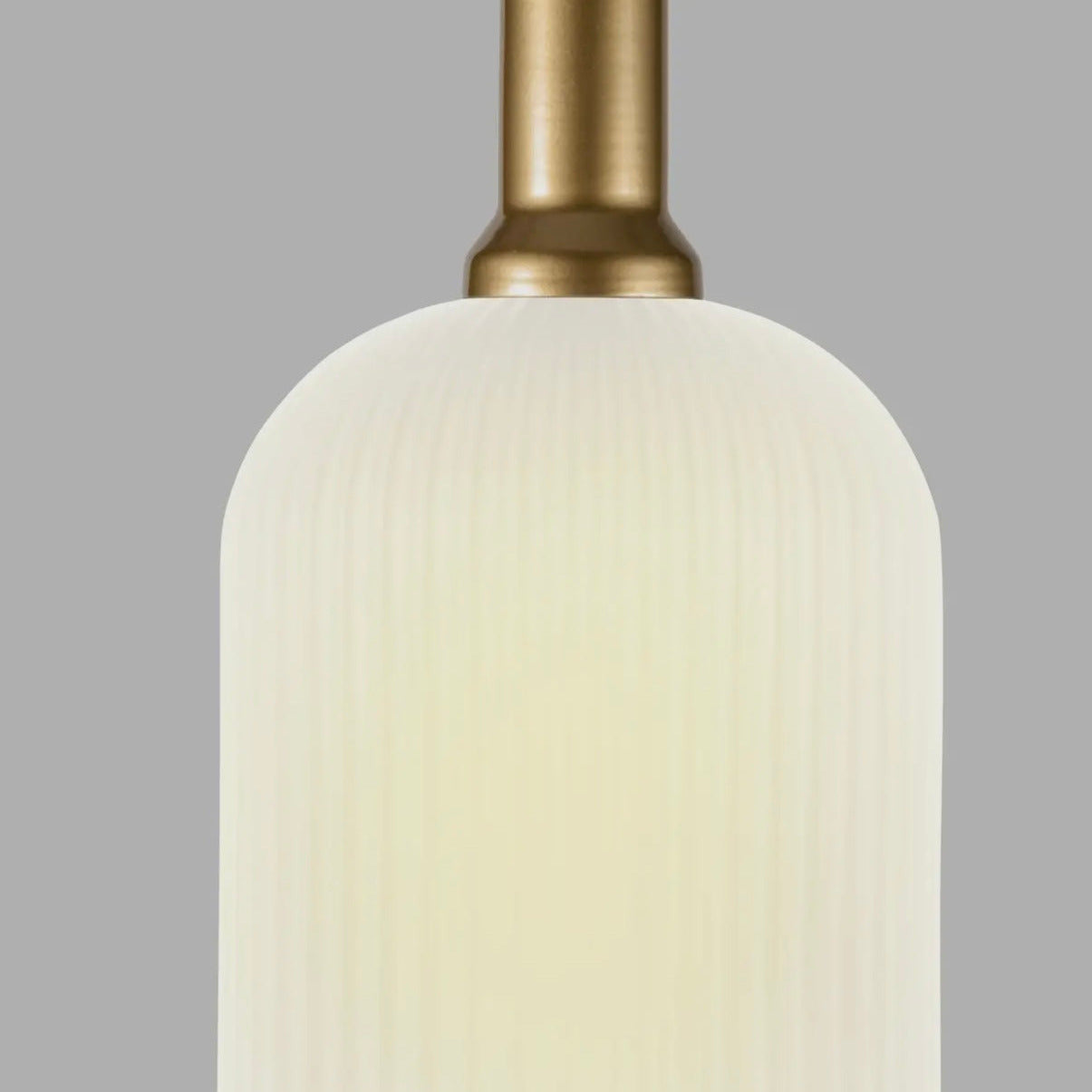 White Ribbed Glass Pendant
