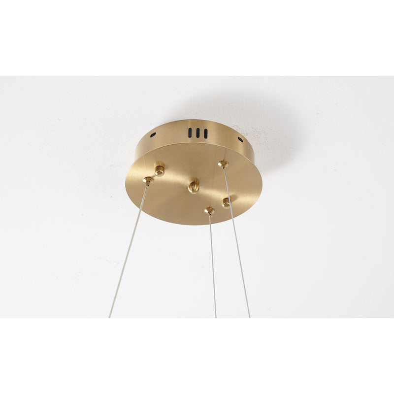 1-Light Gold LED Chandelier with Acrylic Bottom Lens