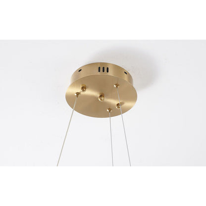 1-Light Gold LED Chandelier with Acrylic Bottom Lens