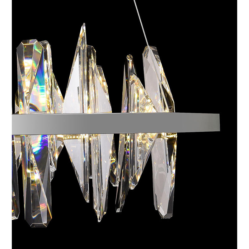 Chrome Round Crystal LED Chandelier
