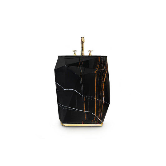 Diamond Faux Marble Pedestal Sink