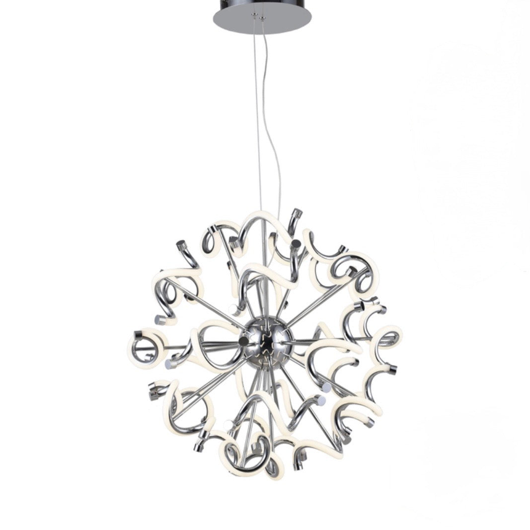 Chrome Spiral LED Chandelier