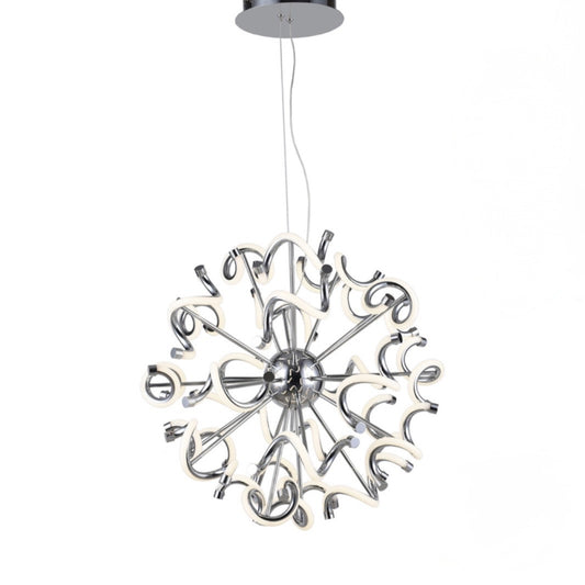 Chrome Spiral LED Chandelier