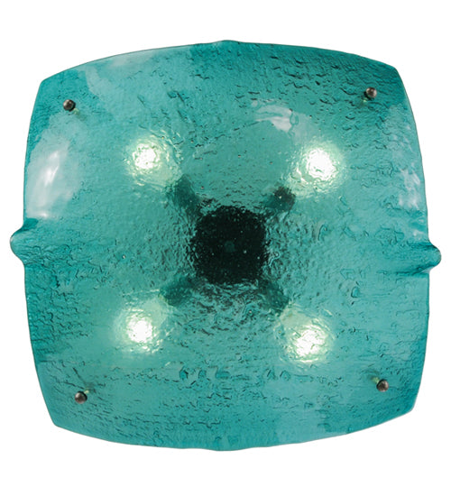 Aquamarine Crinkled Fused Glass Pendant by Meyda Lighting