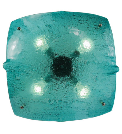 Aquamarine Crinkled Fused Glass Pendant by Meyda Lighting