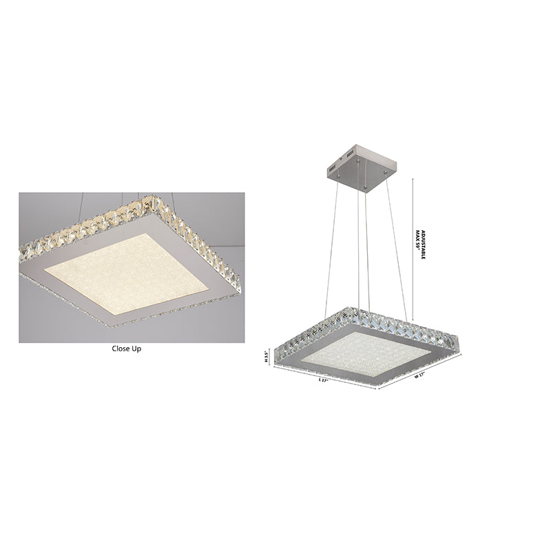 Square Clear Crystal Chandelier