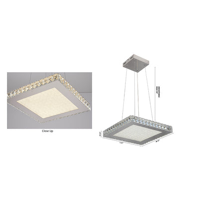 Square Clear Crystal Chandelier