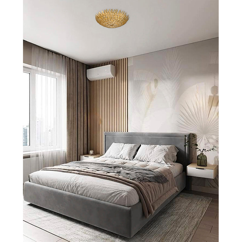 Gold Leaf Petal Flushmount