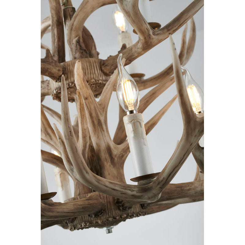 Two Tier Polyresin Antler Horn Chandelier
