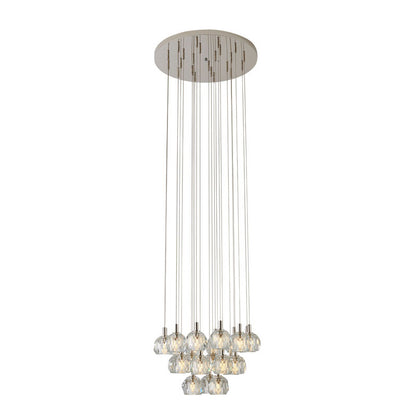 Flushed Chandelier with Clear Crystal Balls