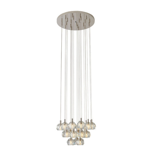 Flushed Chandelier with Clear Crystal Balls