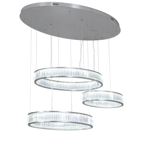 60" Long Beckam 3 Light Cascading Pendant by Meyda Lighting