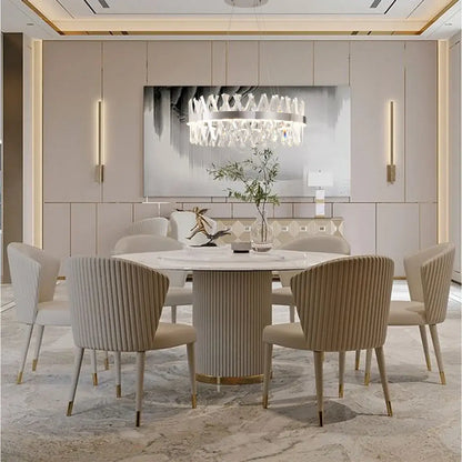 Modern Gold LED Chandelier with Integrated LED & Crystals
by Bethel International