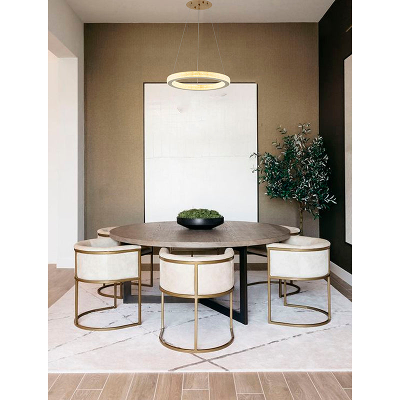 Sand Gold Halo LED Chandelier – 18"