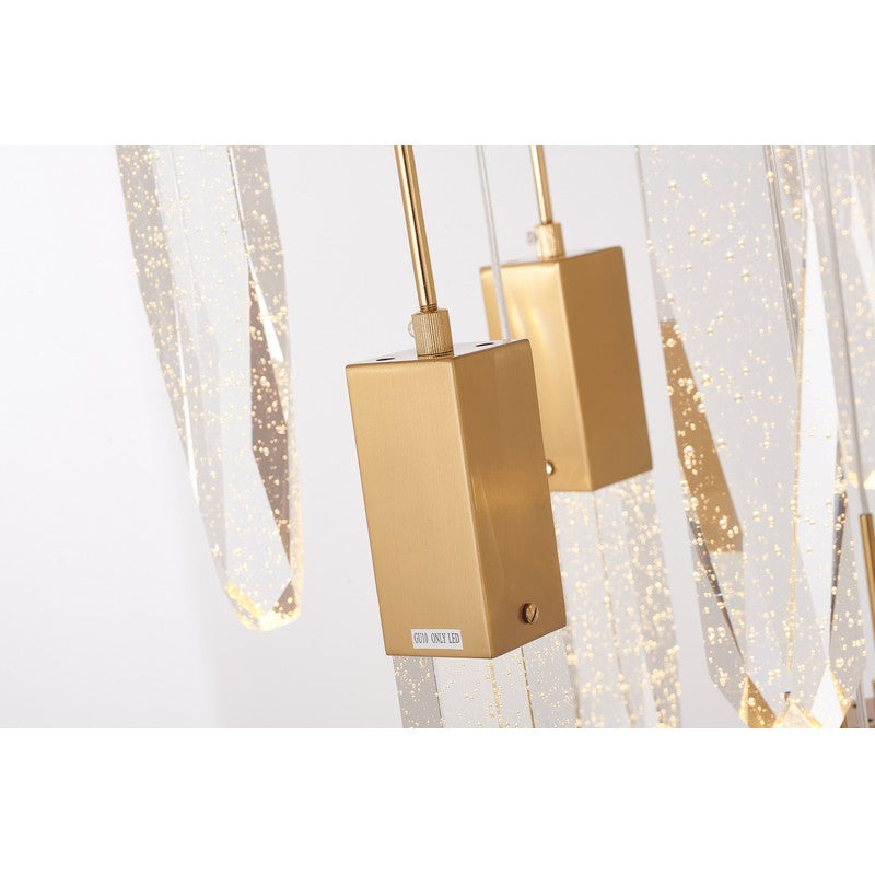 Flushed Chrome Frame Chandelier with Clear Bubble Hanging Crystal Pendants