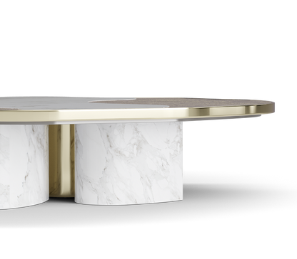 Opelia Calacatta Marble & Gold Center Table